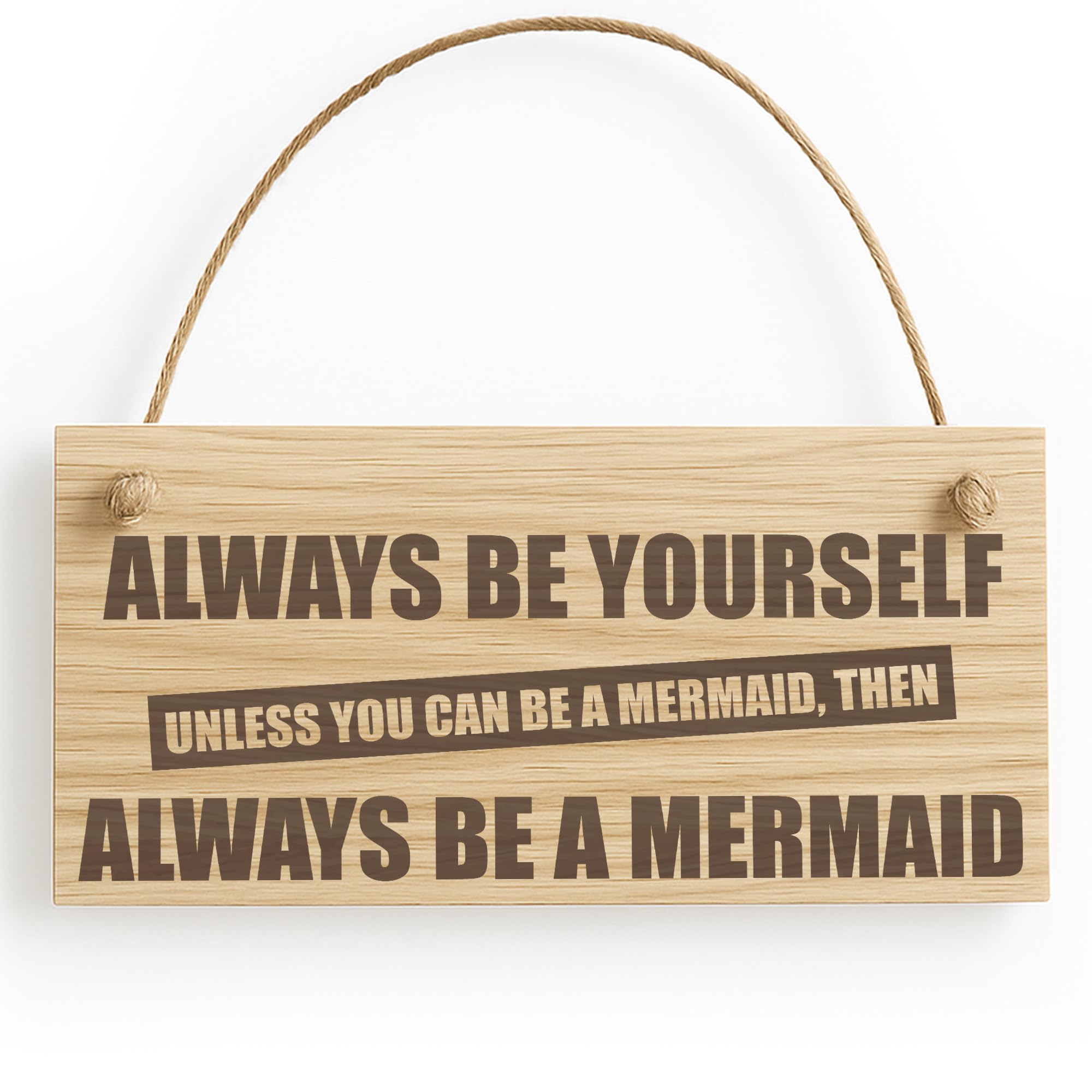 Red Ocean Always Be A Mermaid Novelty Wooden Hanging Plaque Sign Shabby Chic Funny Gift