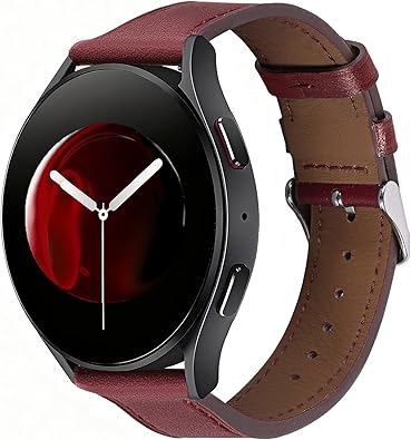 Italy Genuine Leather Watch Bands Men Women Compatible with Samsung Galaxy Watch Band, 20mm 22mm Lugs Watch Straps, Quick Release Wear-resistant Sweat-Resistant Smartwatch Replacement Strap