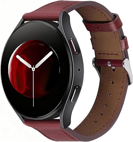 Italy Genuine Leather Watch Bands Men Women Compatible with Samsung Galaxy Watch Band, 20mm 22mm Lugs Watch Straps, Quick Release Wear-resistant Sweat-Resistant Smartwatch Replacement Strap