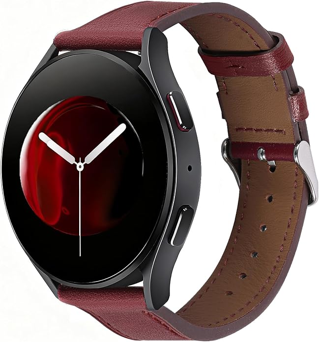 Italy Genuine Leather Watch Bands Men Women Compatible with Samsung Galaxy Watch Band, 20mm 22mm Lugs Watch Straps, Quick Release Wear-resistant Sweat-Resistant Smartwatch Replacement Strap