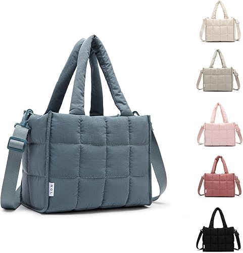 Miniatura 8 de NOL Natural Organic Lifestyle Bolsa de almuerzo de nailon para mujer con aislamiento acolchado, bolsa de mano hinchable y aislada para mujer, caja