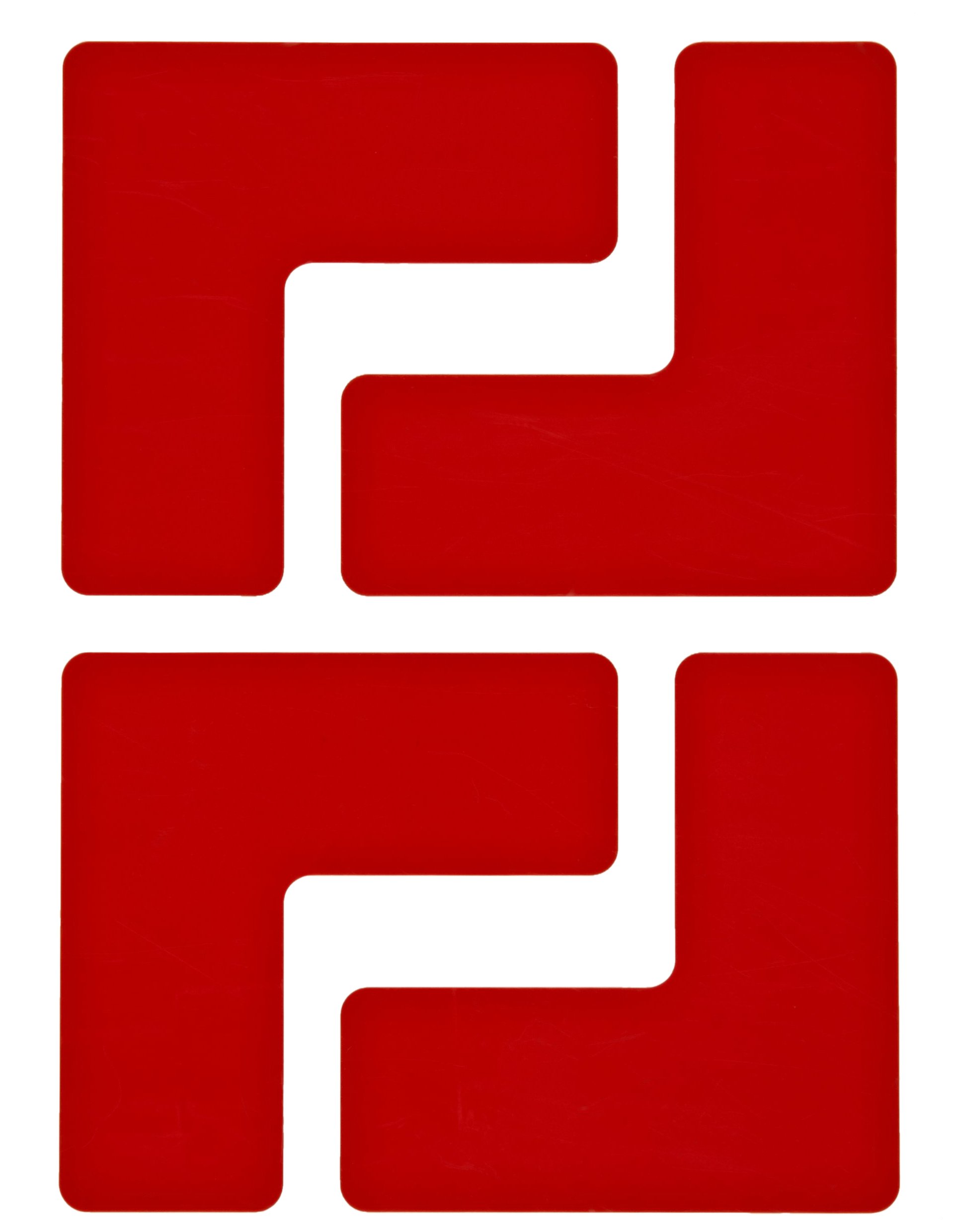 Brady TS-50.80-514-COR-RD-20 Corner Markers, Red, 50.80mm x 127mm x 127mm