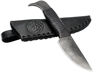 Toferner Viking Knife Odin's Raven, Norse Hand Forged Knife with Genuine Leather Case, Hardened Blade, Nordic Knife, Original Gift Idea for Men - Toferner