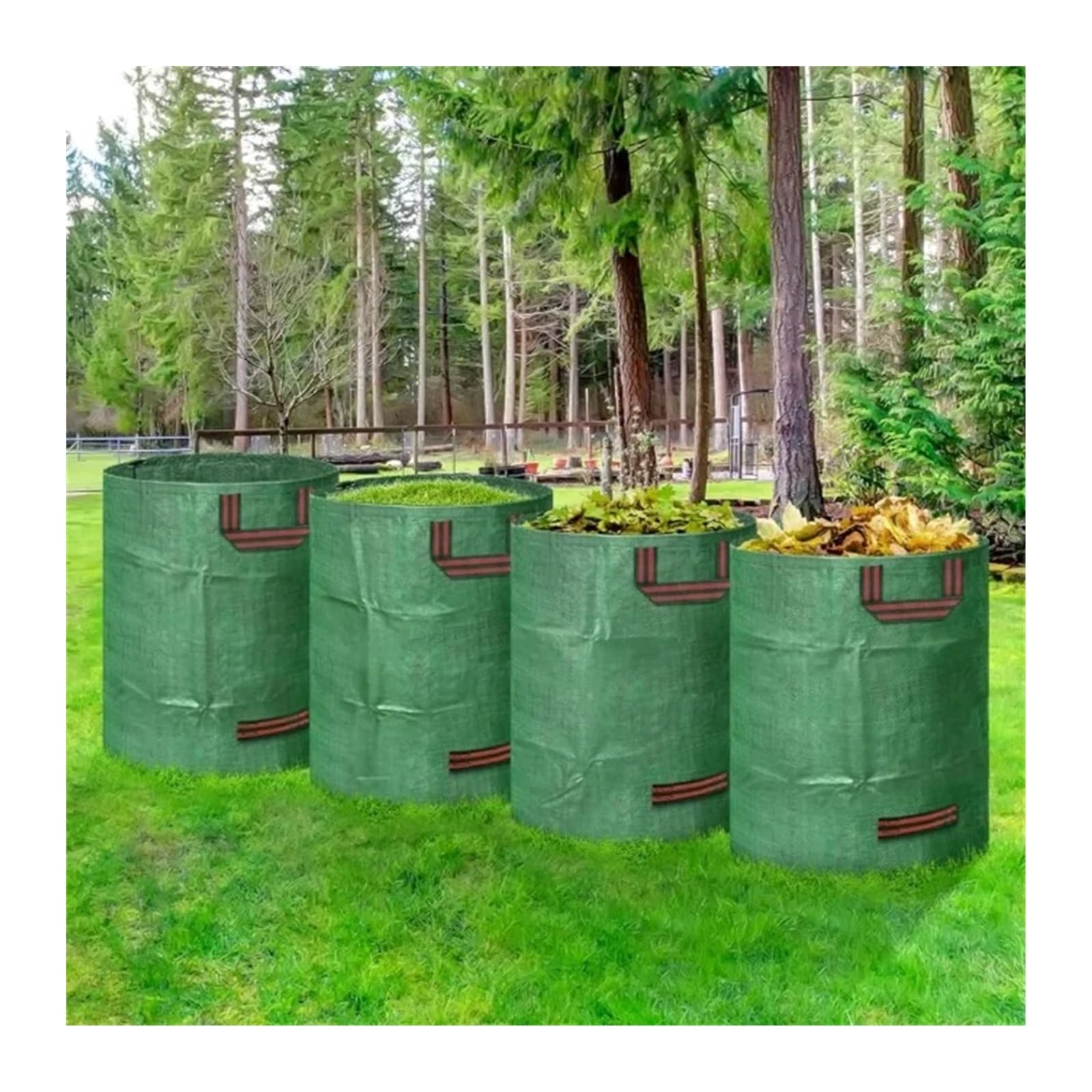 Sacos de Jardin Bolsa Jardin Bote de Basura de Gran Capacidad,Bolsa de Almacenamiento para automóvil,Bolsa de jardinería Reutilizable 60L,Bolsa de Almacenamiento para Maletero(4pcs)