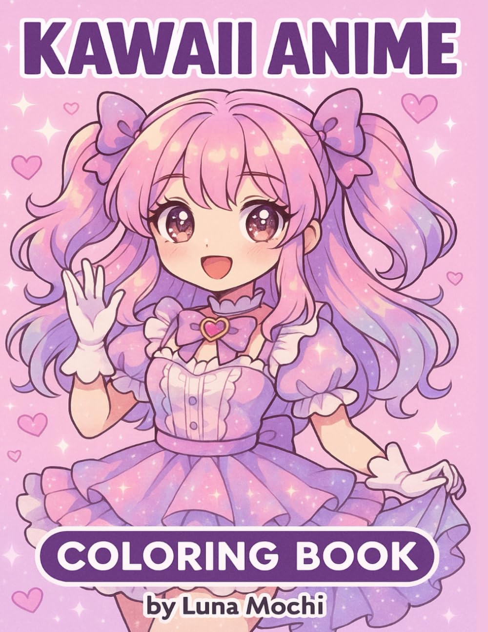 Kawaii Anime Girls Coloring Book: 50 Unique Pages of Adorable Anime Girls to Color