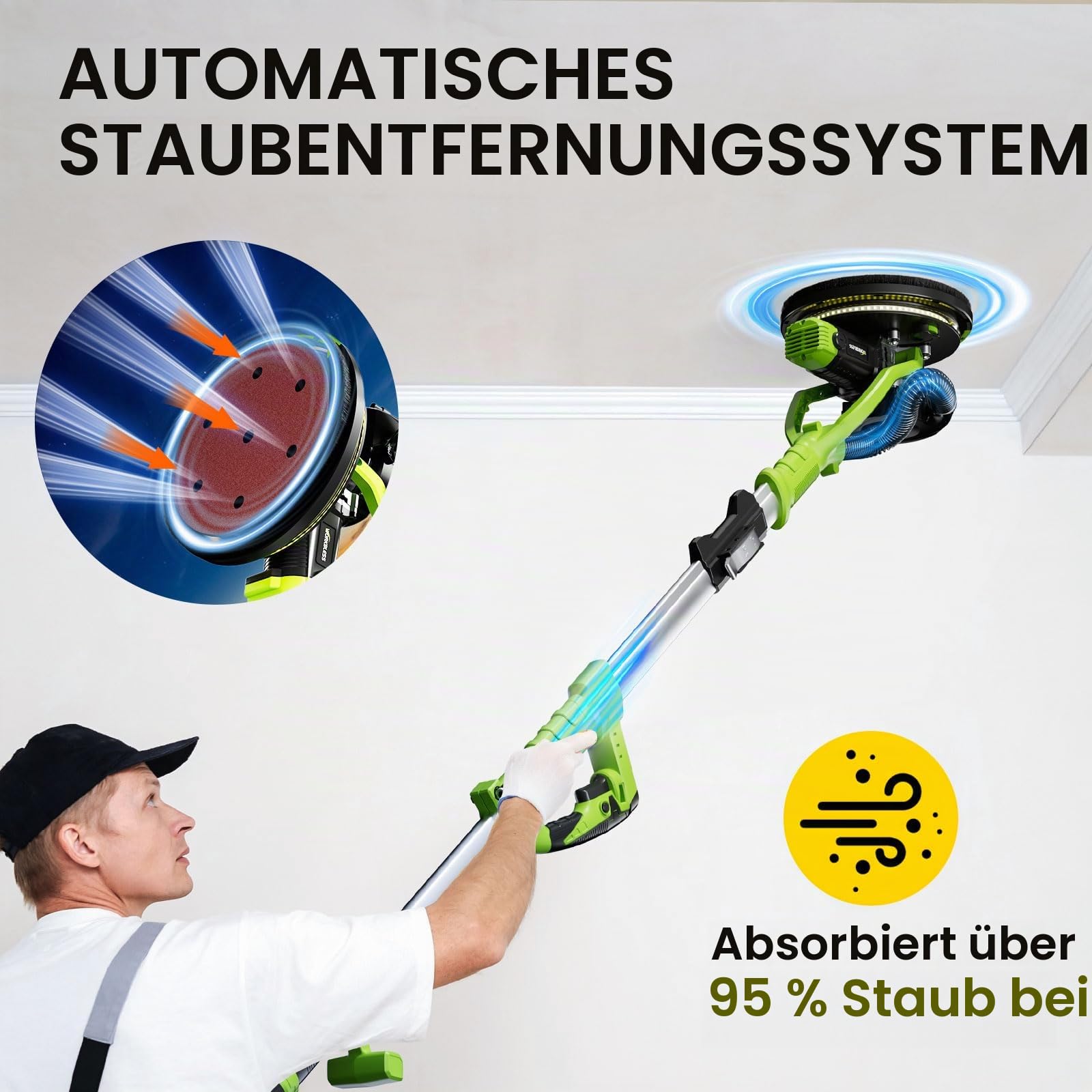 15 Stück Trockenbauschleifer mit Staubsauger 1000-2100 U/min