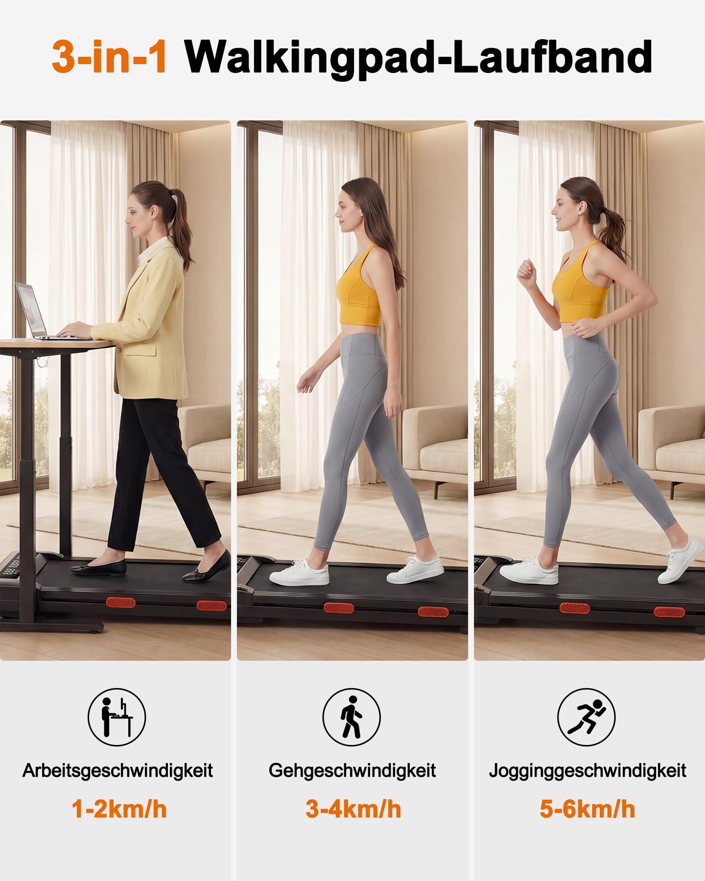 Raceable Walking Pad mit Steigung, Lacuffy Laufband für Zuhause mit APP-Steuerung, unter dem Schreibtisch Laufband mit AI-Training und Multi-Runner-Rennen, Max 136kg