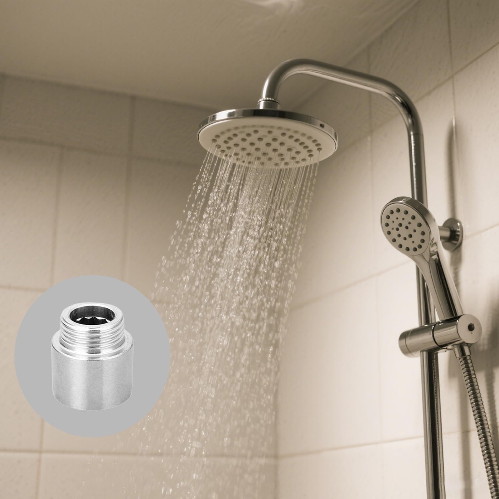 4 prolunghe per rubinetto in acciaio inox, 1/2", prolunga per soffione doccia con filettatura interna e filettatura esterna, attacco acqua 1/2" x 10 mm, 20 mm, 30 mm, 40 mm, per rubinetti e soffioni