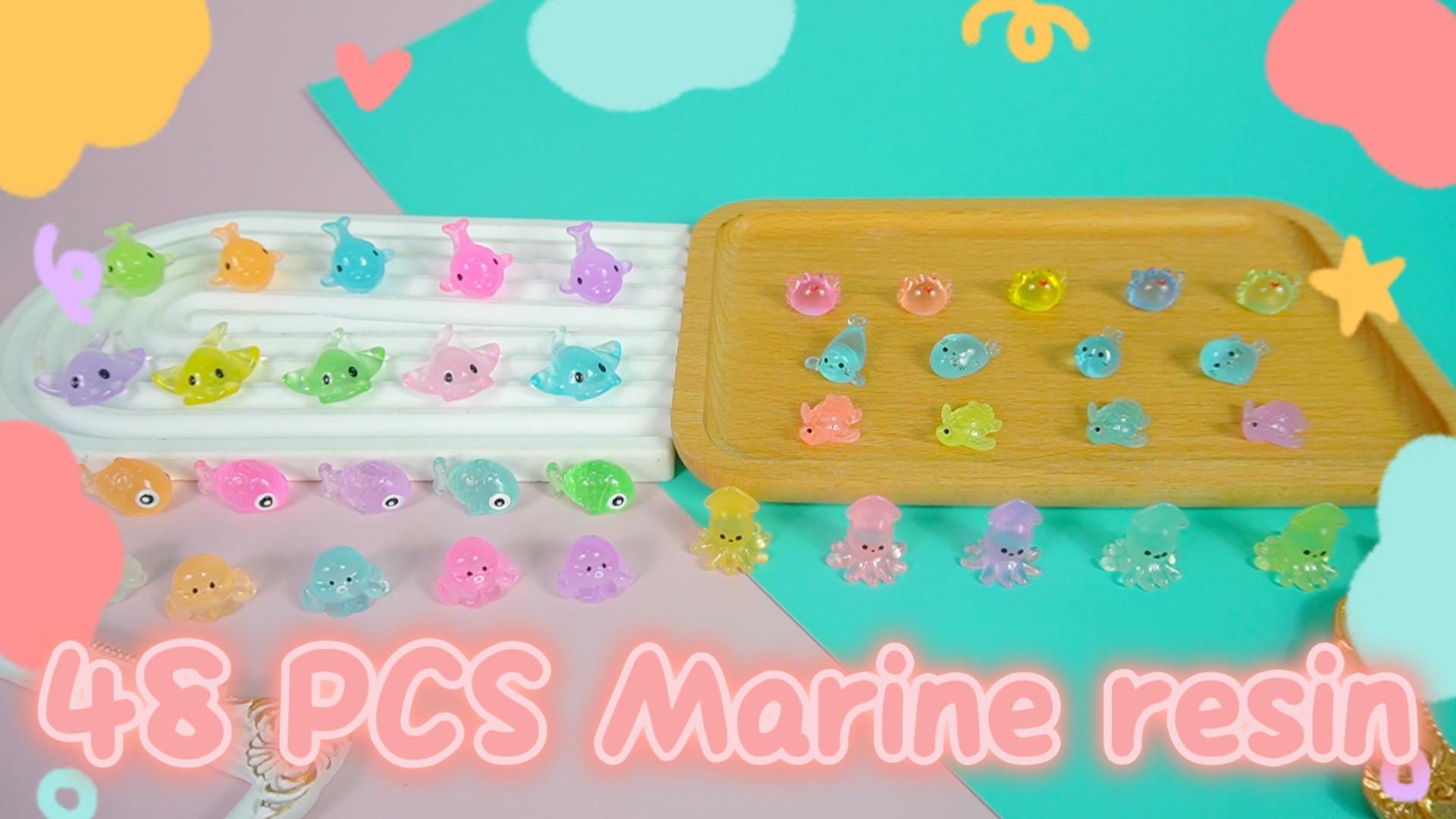 61-Piece Mini Ocean Animal Figurines Set - Tiny Resin Sea Creatures For Aquariums, Dollhouses, DIY & Birthday Decor