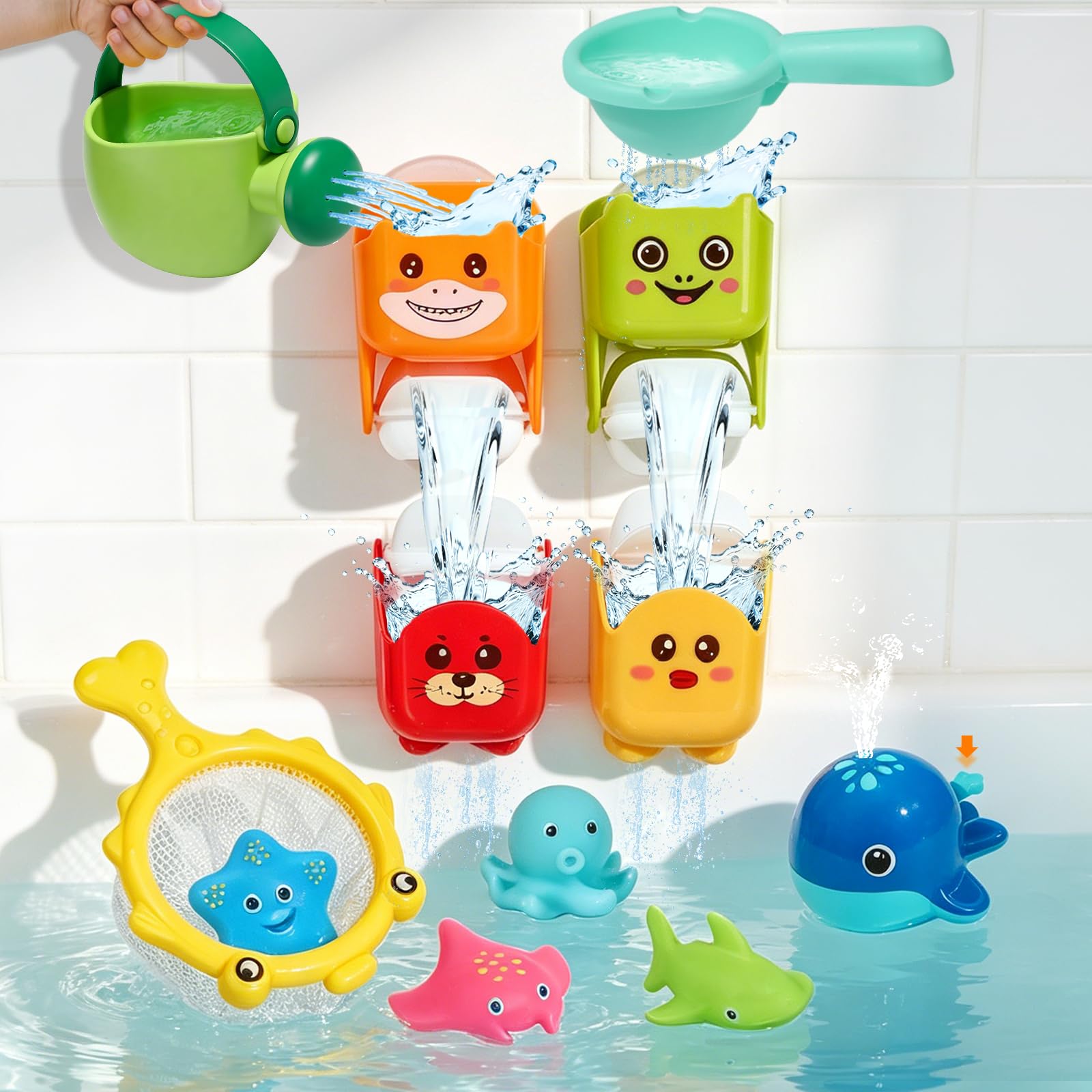 Bath Toys for 1-3 Year Old: Baby Bath Toys 12+ Months - Baby Bath Toy for Boys Girls Gifts - Mould Free Water Play Swimming Pool Toys
