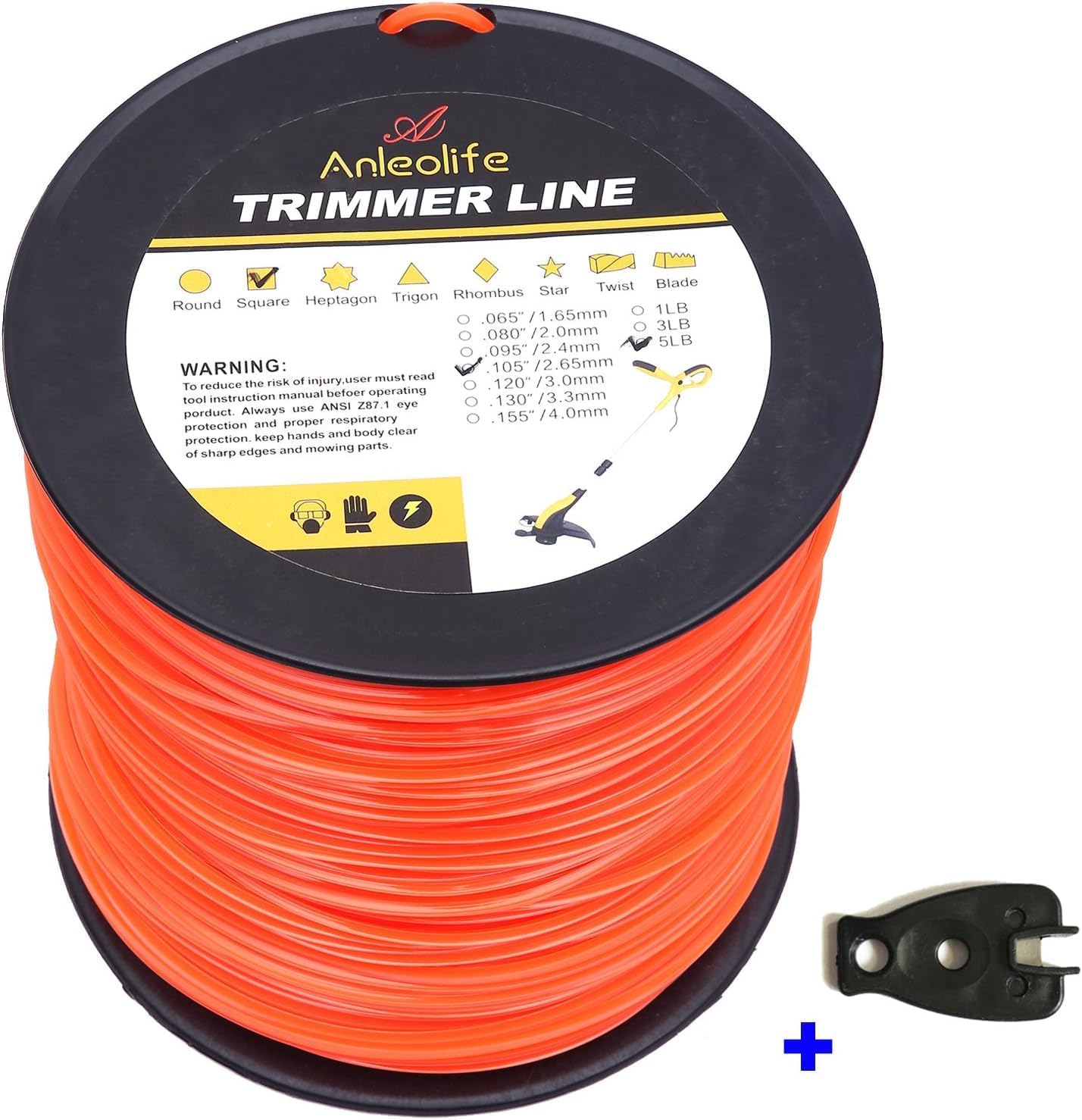 A ANLEOLIFE Universal String Trimmer Head for Echo Speed Feed 400 with Square .105" x1038ft String Trimmer Line