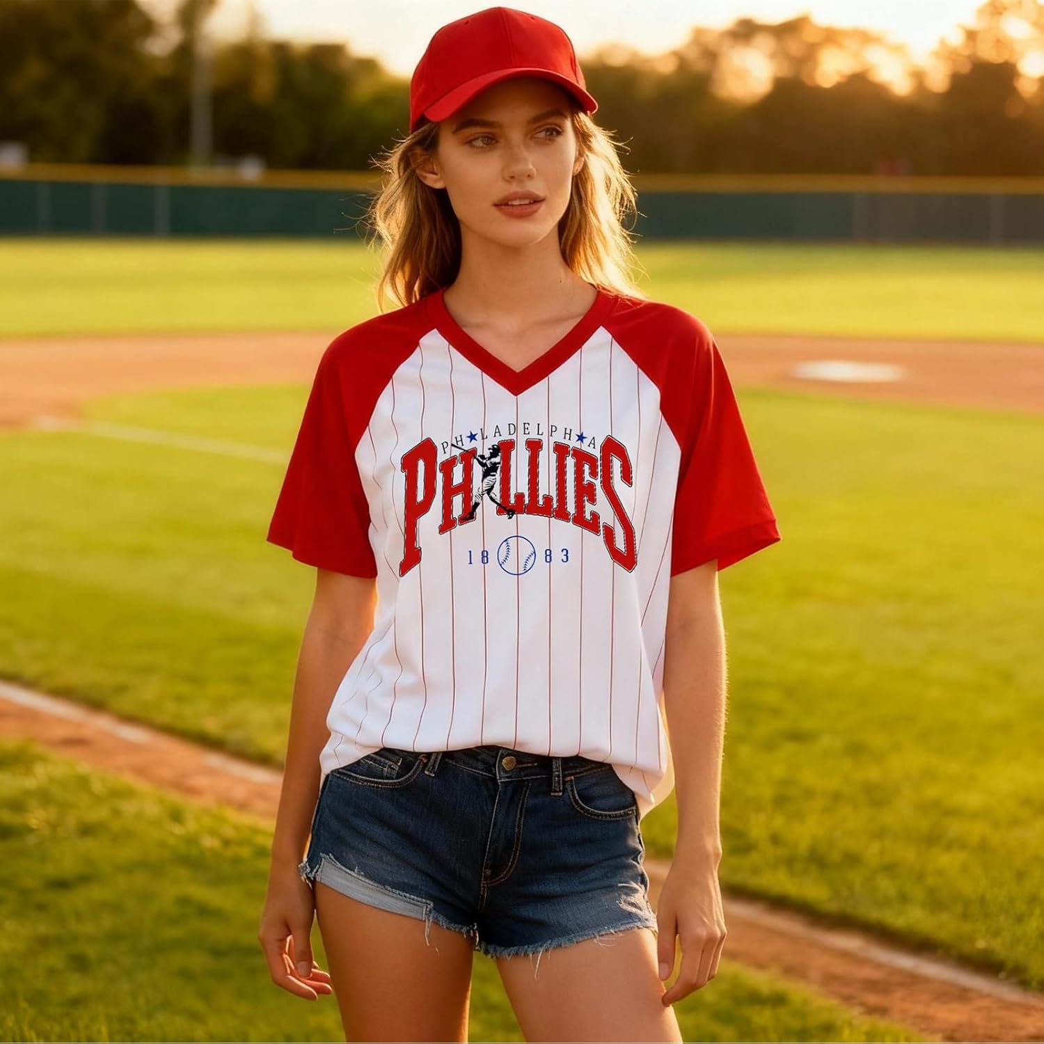 Women's Baseball T-Shirt Oversize Vintage Softball Graphic Short Sleeve Shirts Baseball Heart Tee Top - Image 3
