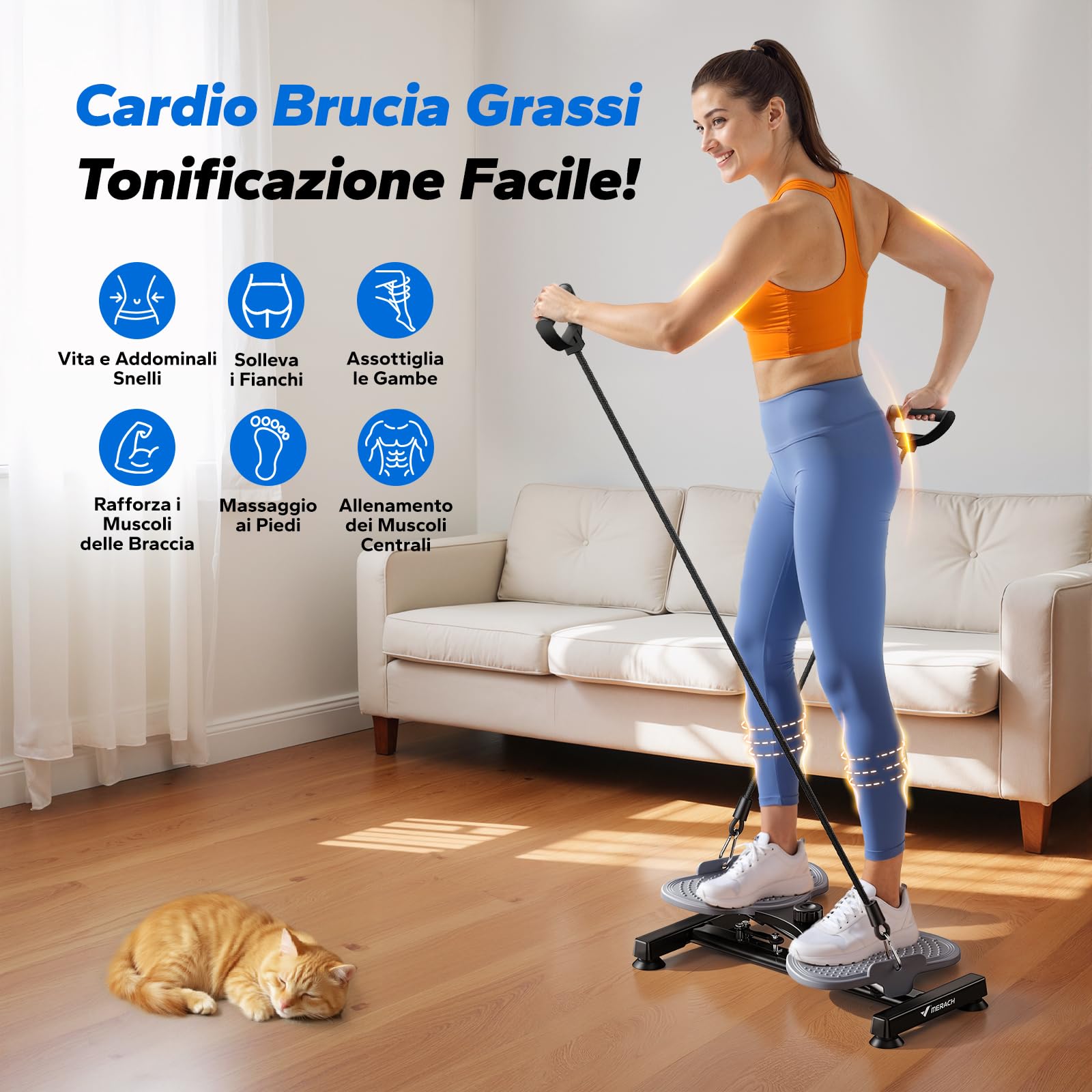 MERACH Twist Waist Disc Board per le Donne, Waist Whisper con 2 Fasce Elastiche, Pedana Rotante Dimagrante per Allenare Core e Fianchi, 136KG Max per Fitness & Ginnastica - Grigio (Pro)