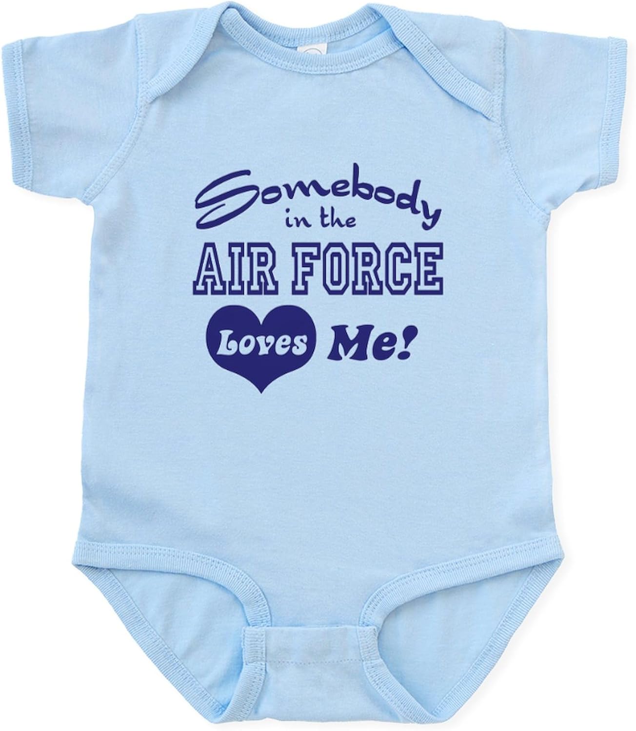 CafePress Somebody in The Air Force Loves Me Infant Bodysuit Cute Infant Bodysuit Baby Romper