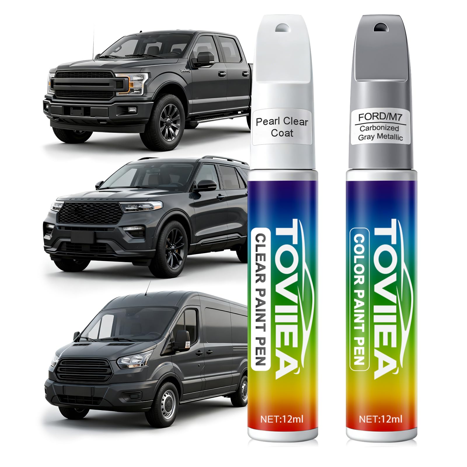 Toviiea Carbonized Gray Metallic M7 M7458 Ford touch up paint kit