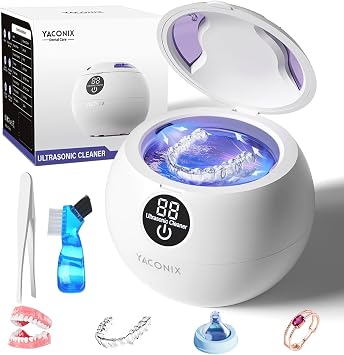 Ultrasonic Retainer Cleaner Machine 45kHz Dental Retainer Cleaner White