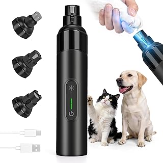 Dog Nail Grinder & Drill 2026 New Silent Groom Pro 3-Speed Pets Electric Nail Trimmer with LED Light, 40dB Quiet & Painless Paws Safe Guard for Dogs and Cats