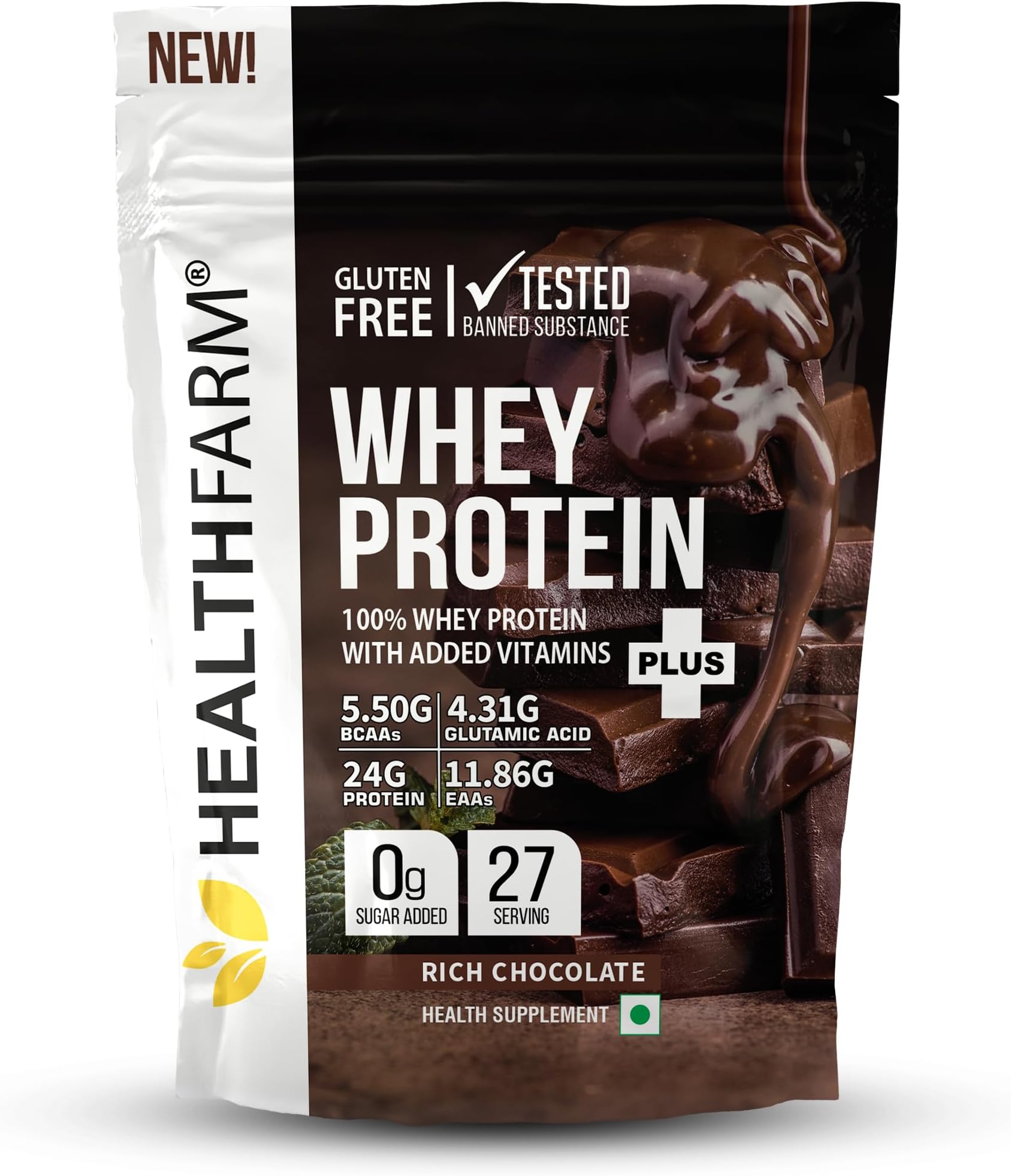 Whey protein plus | Added vitamins | Gluten-free | Builds Lean Muscles | 24g Protein | Rich Chocolate | 1KG / 2.2 lbs