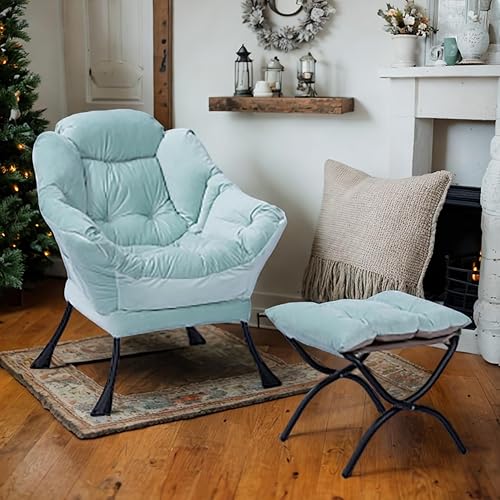 Miniatura 9 de Accent Saucer Chair with Ottoman Butacas para Sala Modernas High Back Single Sofas for Living Room Sillones para Sala Velvet Chair with High Density