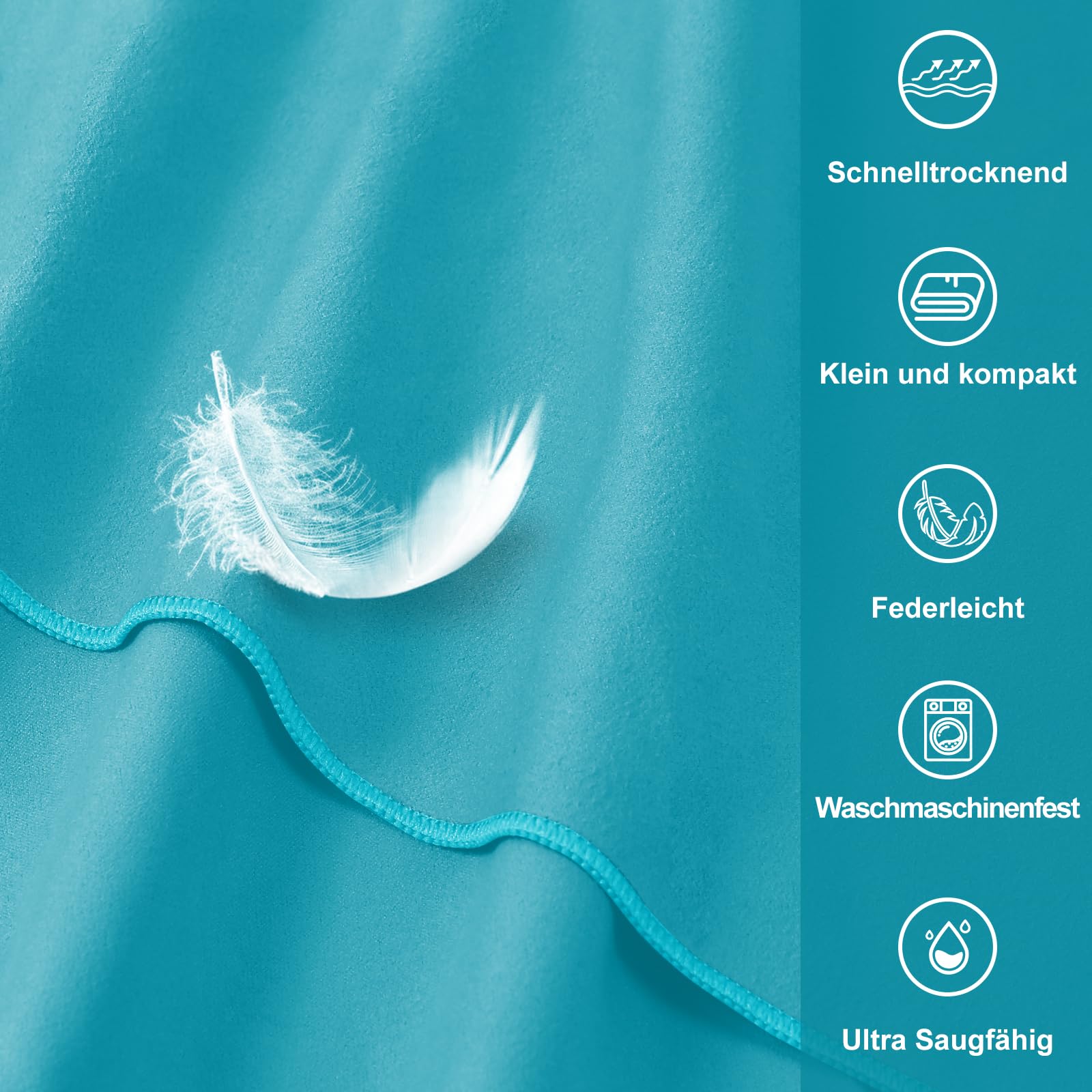 Pameil Asciugamano fitness con tasca con cerniera, 120 x 50 cm, asciugamano da palestra, in microfibra, compatto e ad asciugatura rapida, asciugamano sportivo, palestra, da viaggio (blu pavone)