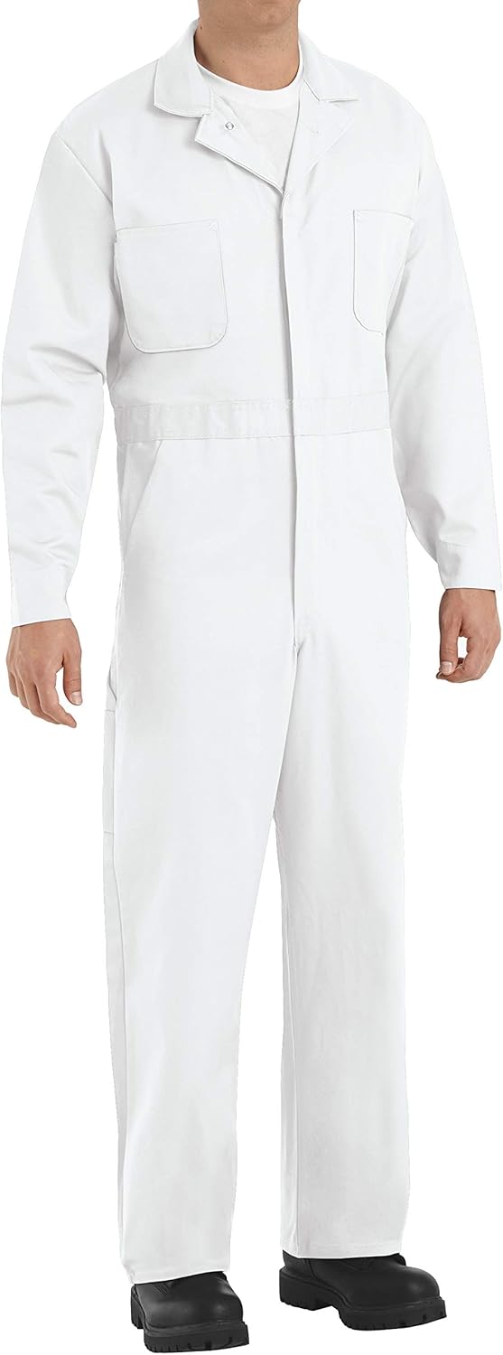 Red Kap mens Button Front Cotton Coverall 64 White