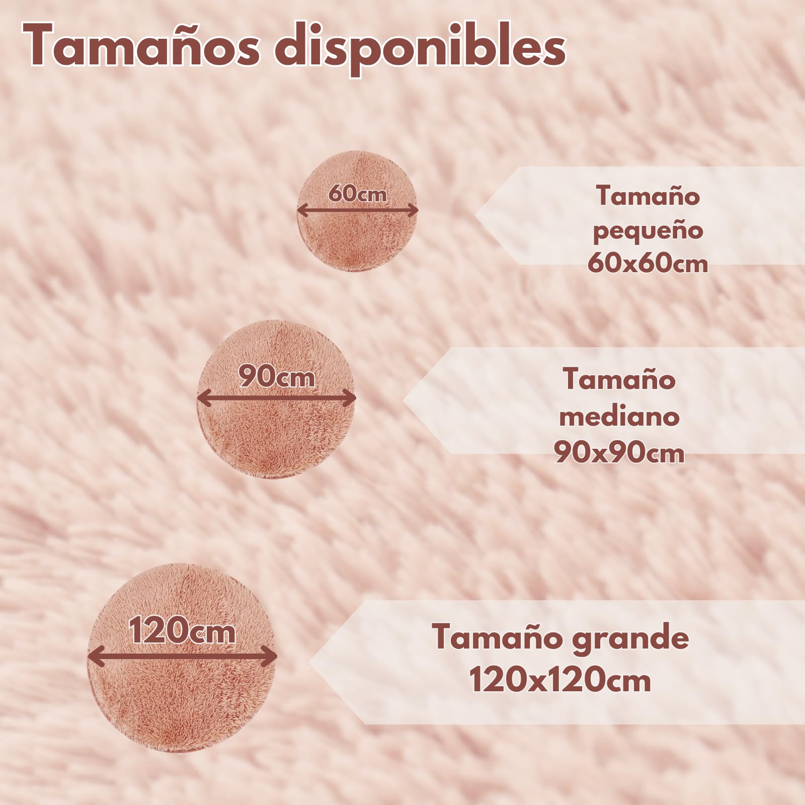 DALINA Textil Alfombra Decorativa de Pelo Largo Extra Suave -Alfombra Antideslizante para Salón Dormitorio Circular (Crudo, Diámetro 120CM)
