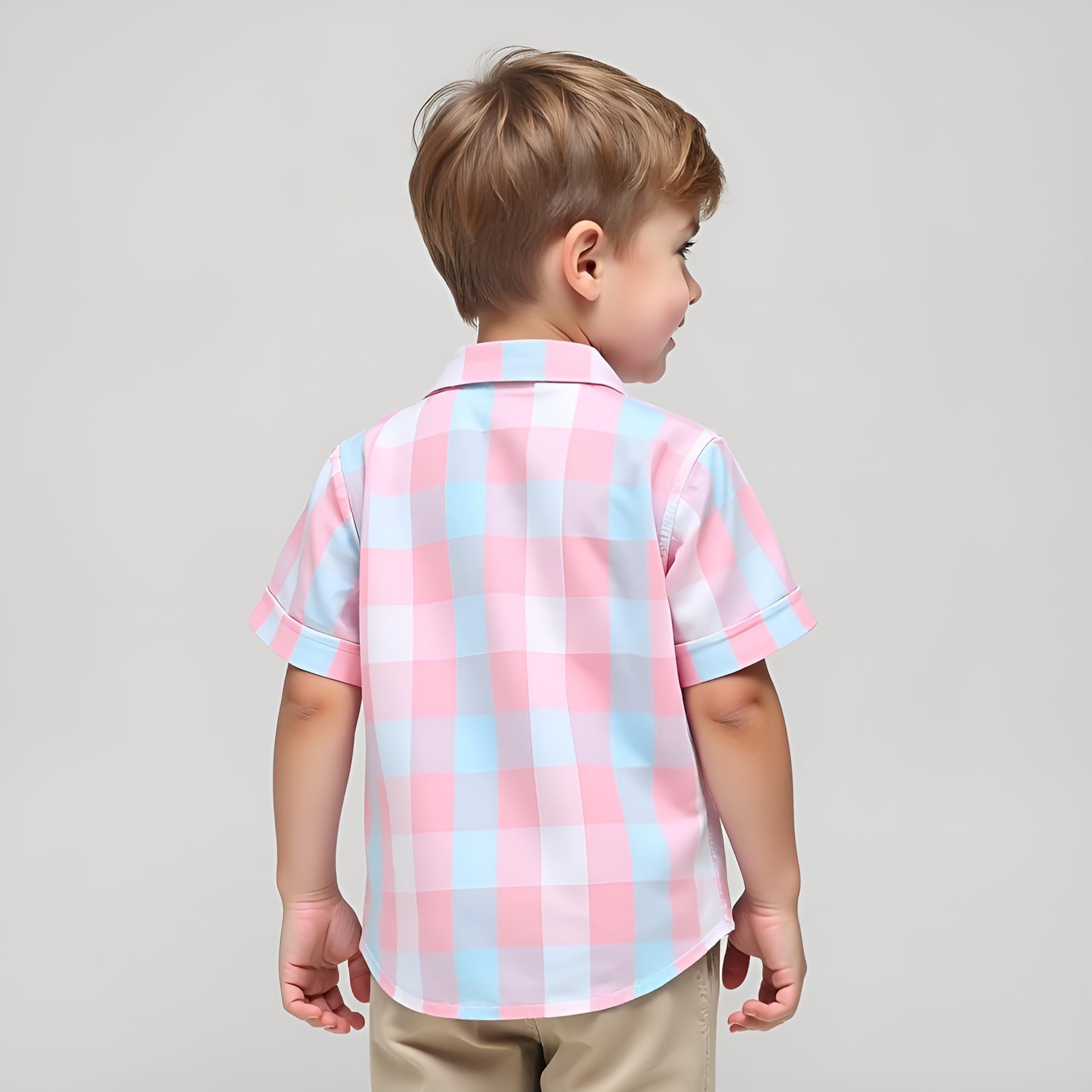 kidgarb Boys Printed Checkered Casual Short Sleeve Shirt Pack of 2 1