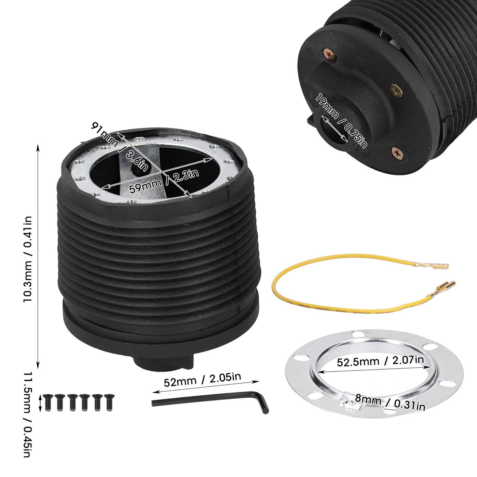Adattatore Per Mozzo Volante Automatico Per Peugeot 206 (1998-2016) – Alluminio, 6 Bulloni, Per Volanti Racing