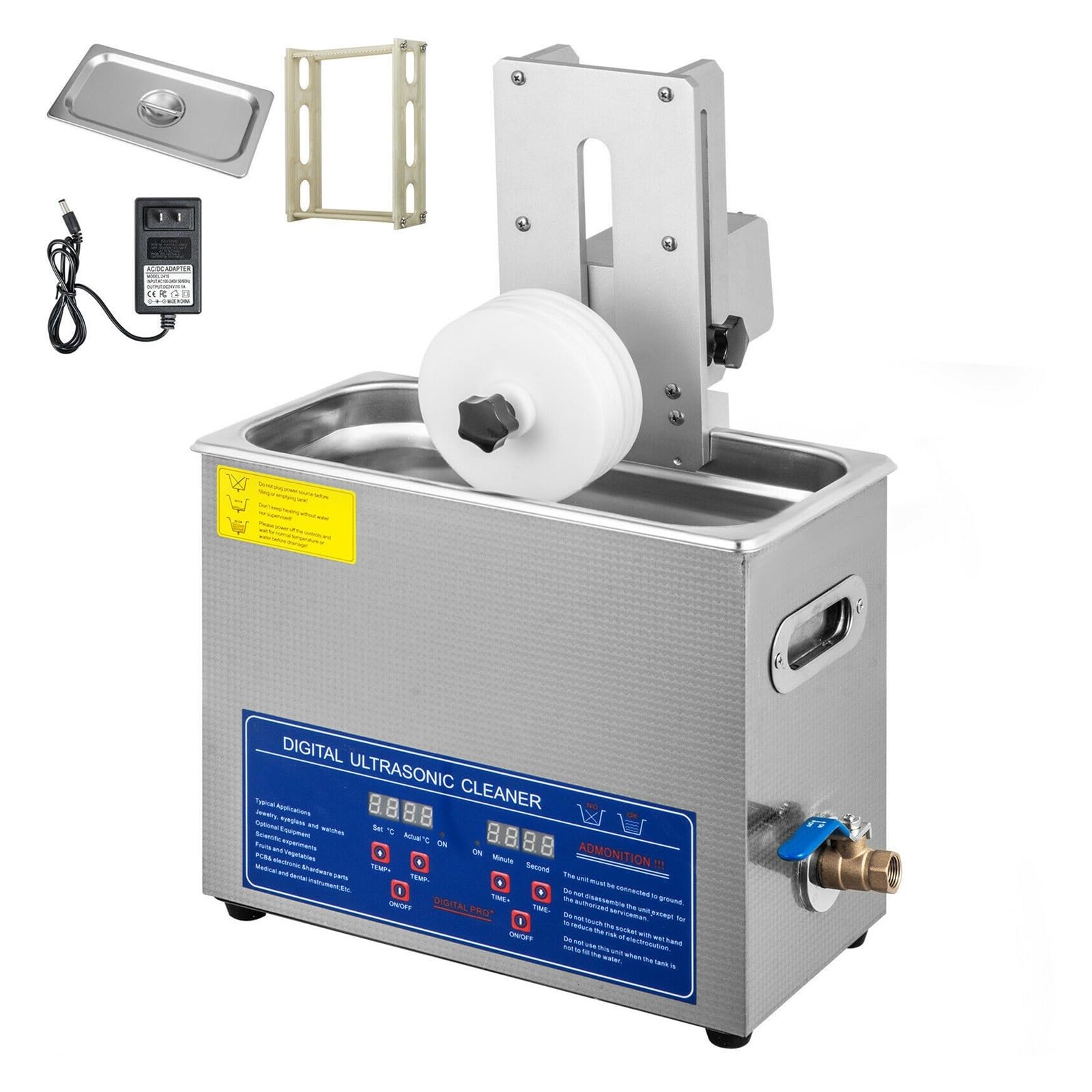 Limpiador ultrasónico de 6L para discos de vinilo de 7 a 12 pulgadas con calentador de 400W
