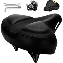 Sillin Bicicleta Estática Tres Tornillos DAWAY Sillín de bicicleta de gran tamaño y cómodo City – C40 extra suave espuma acolchada sillín bicicleta para mujer hombre mayor, asiento universal de repuesto para bicicleta estática, MTB,