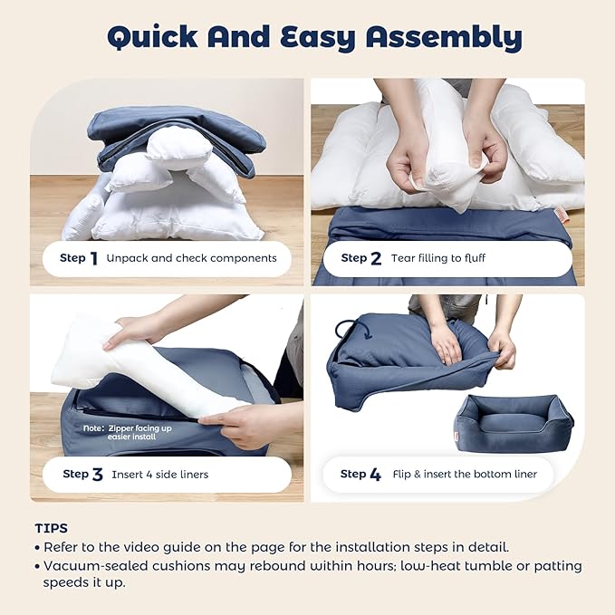 Cama para Perro Grande Rectangular Impermeable con Bordes Lavable miniatura 5