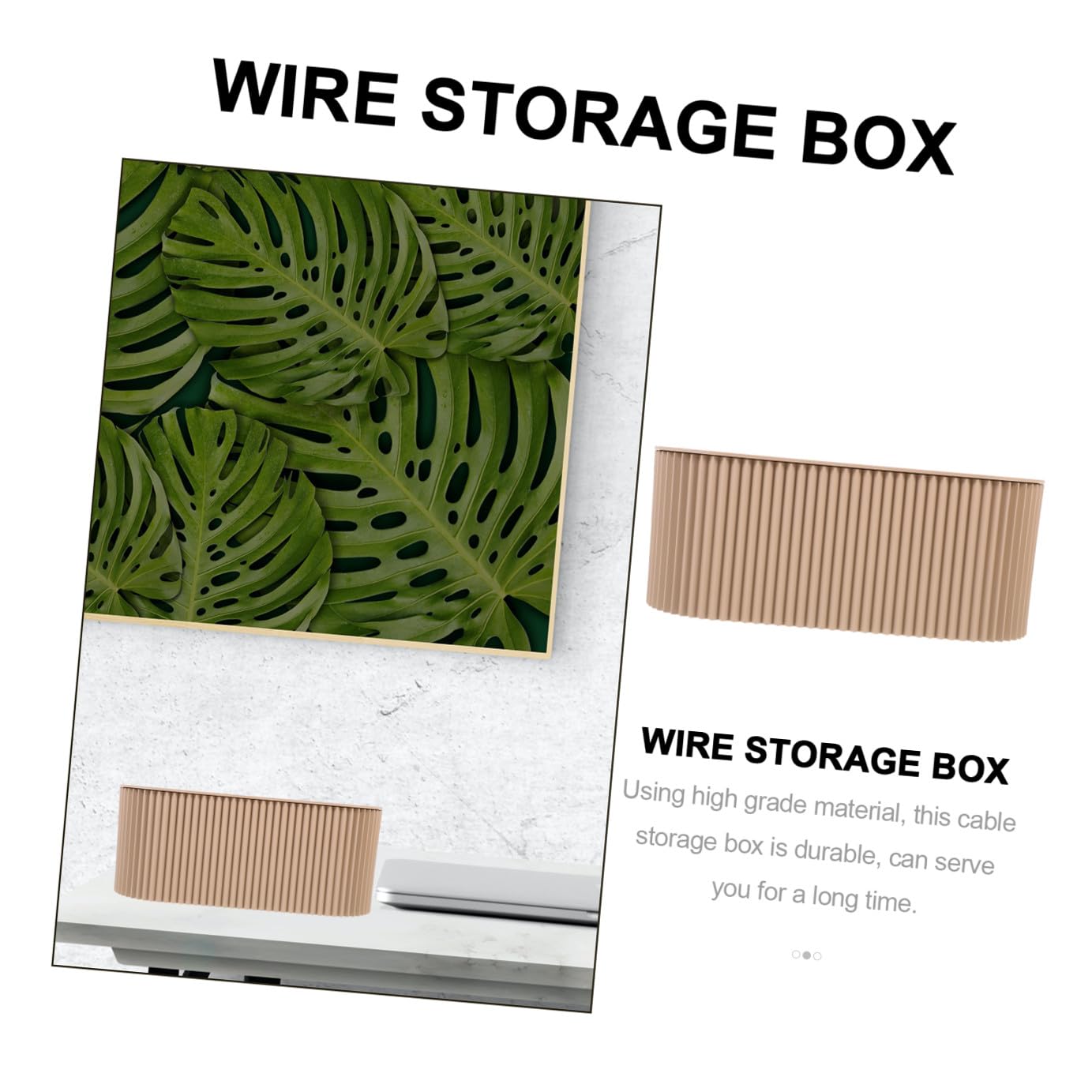 Veemoon Caja Organizadora de Cables Abs Orificio para Enchufe y Ventilación, para Escritorio, Oficina y Hogar, Oculta Regletas y Cables