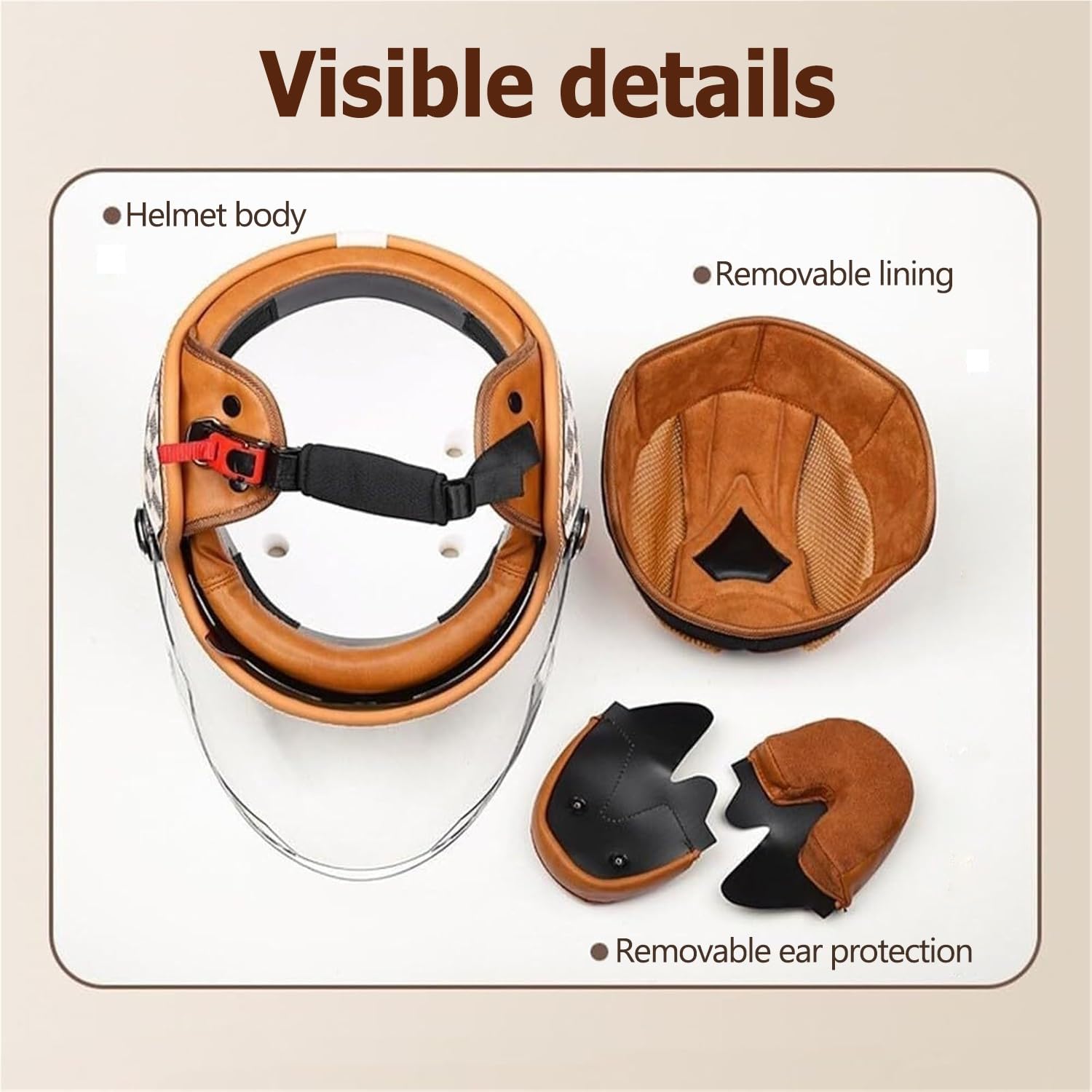 Motorradhelm mit Bluetooth DOTECE-Zertifizierter Motorrad Jethelme Integrierter Bluetooth-Helm mit Anti-Fog-Doppelspiegel Herren Damen Erwachsener Rollerhelm Antikollisions-Helm