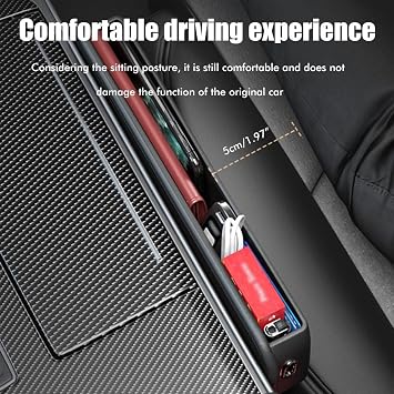 Car Seat Interspace Filler Organizer,Multifunctional Car Seat Organizer,Creative Auto Console Side Storage Box,Car Console Side Pocket for Cards Wallets