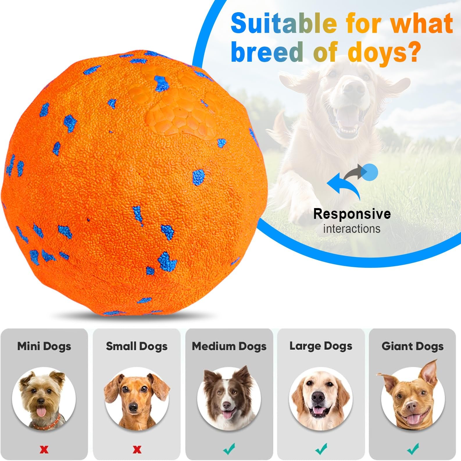 TVM Jouet interactif pour chien, mouvement automatique, rebondissant à mâcher