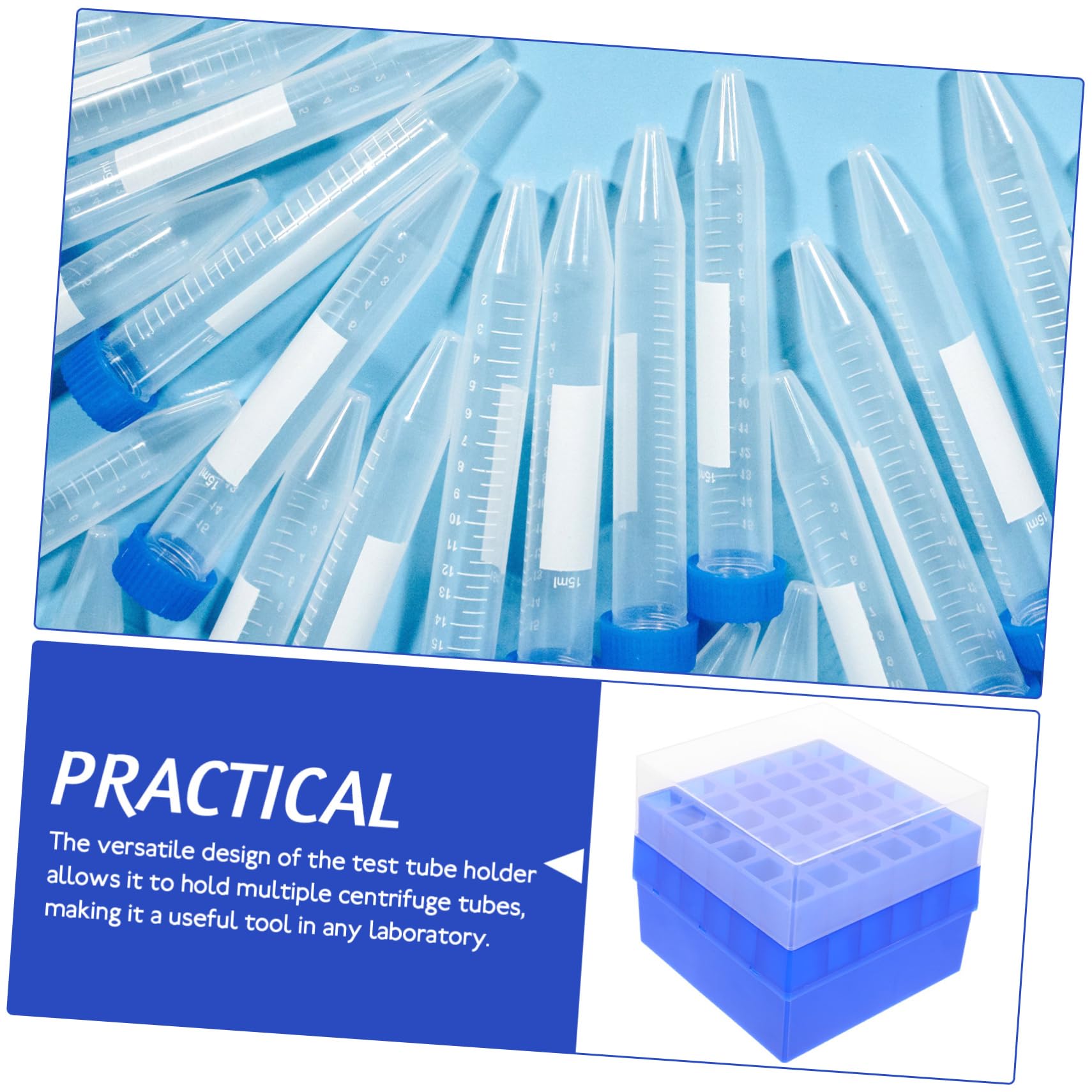 Cabilock 3 Pezzi Scatola Del Congelatore Provetta Chimica Del Rack Per Provette Tubi Conservazione Delle Provette Contenitore Per Provette Da Laboratorio Portaprovette Per Chimica Plastica