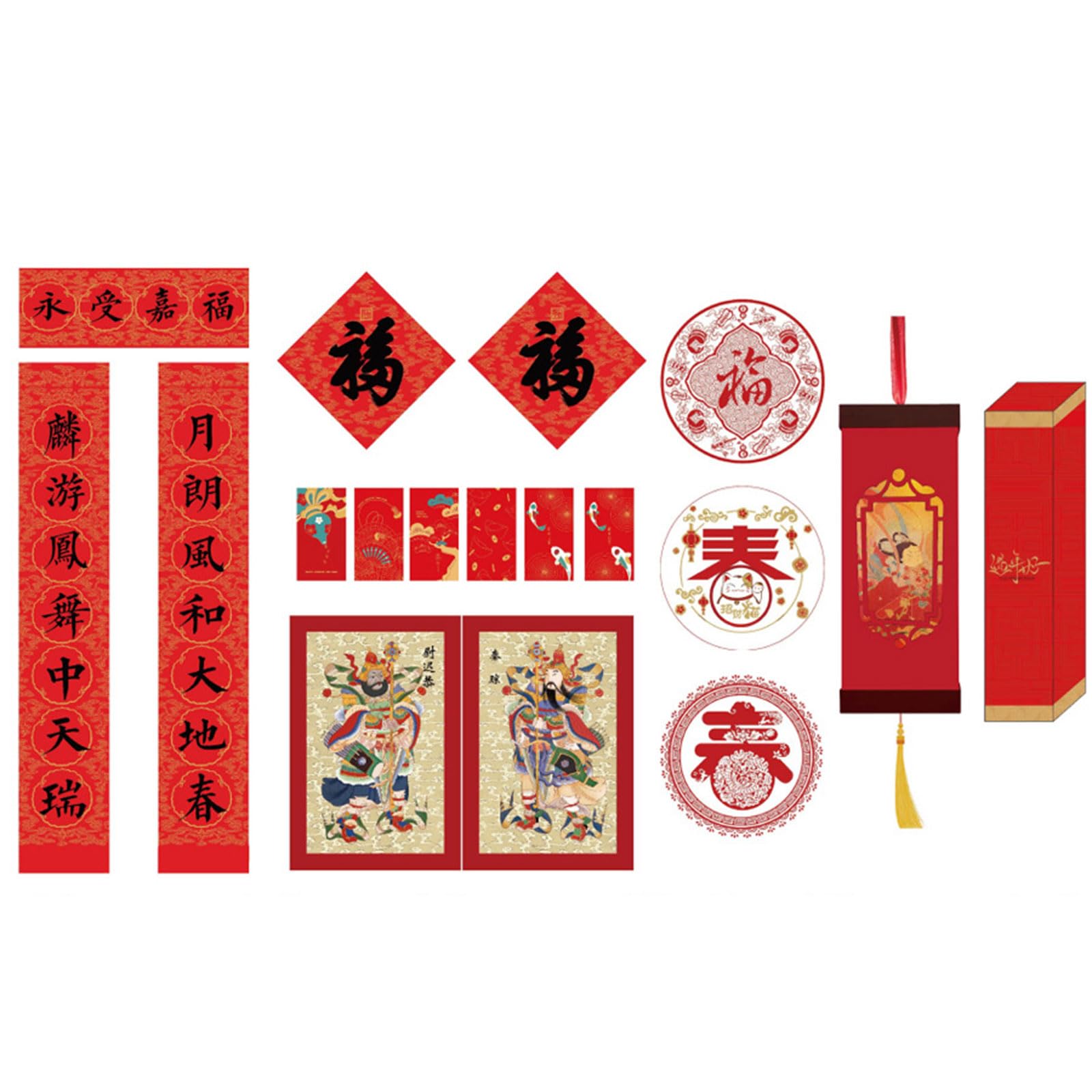 Buxuaaaa Dragon Year Couplets Set for 2024 Celebrate the New Year in the New Spirit Red Envelopes Party Supplies