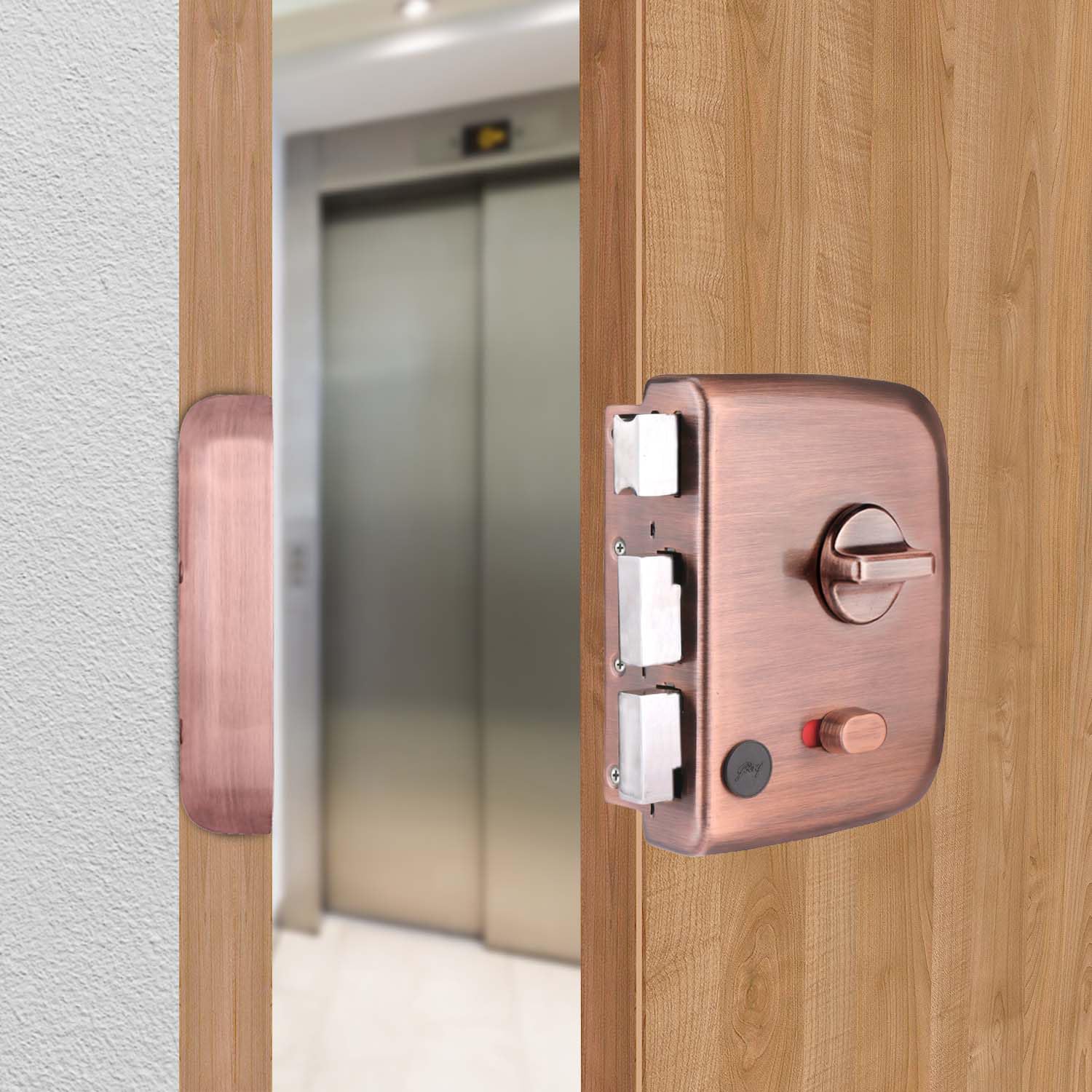 Godrej Centaur Rim Lock I World's 1st Dual Motion Lock | Ultra XL+ Technology| 4 Keys I 1CK Dead Bolt Lock for Main Door & Safety Door I Antique Copper Finish | 15 Year Warranty