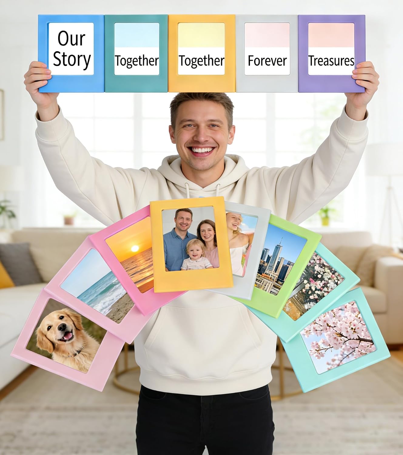 12-Pack Mini Magnetic Picture Frames, Fits 3.3x2.1 Inches Photos for Refrigerator, School & Office (2.5x3.5 Inches Frame Size)