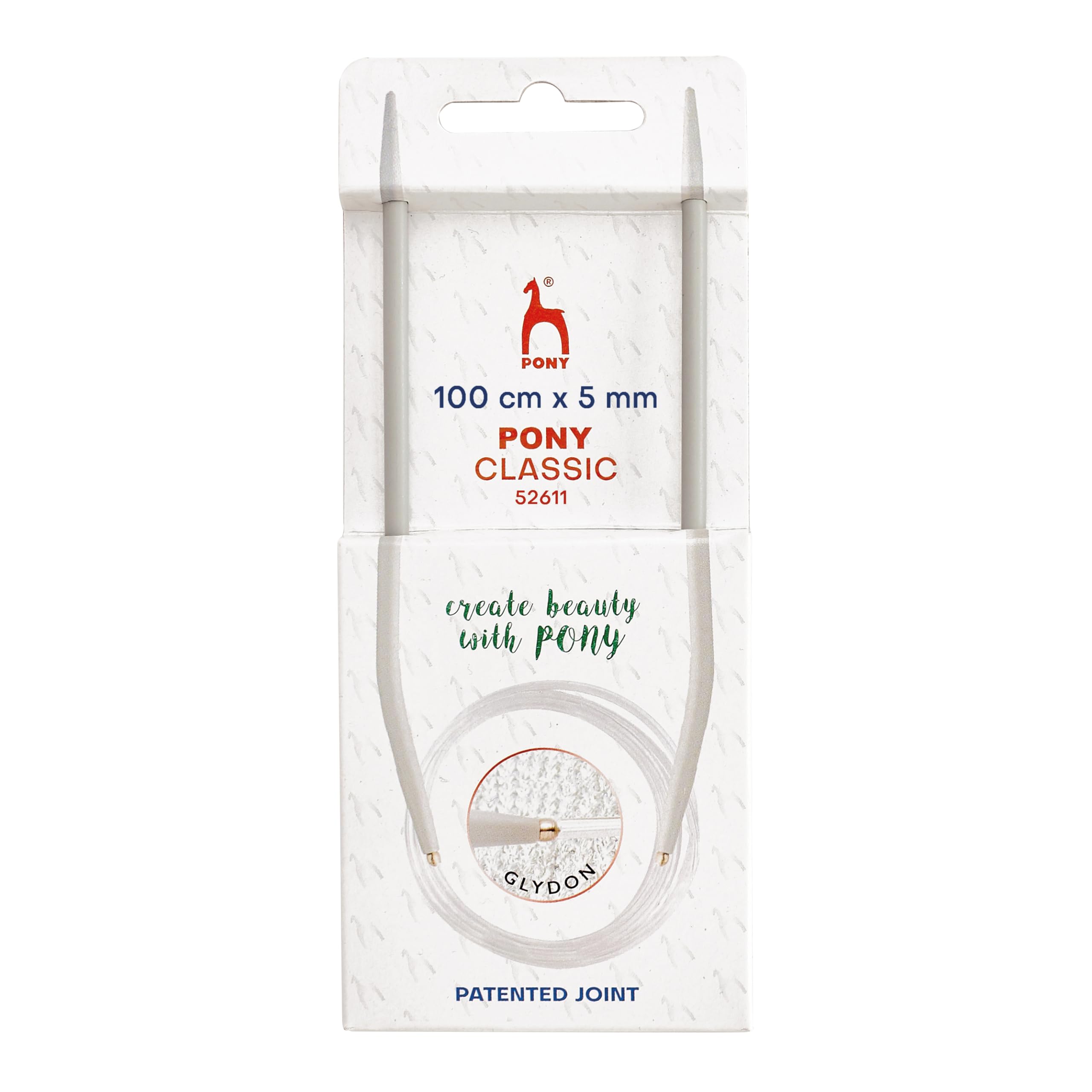 5mm Circular Knitting Needles Pony Classic Fixed Cables- 40cm, 60cm, 80cm, 100cm (100cm Cable)