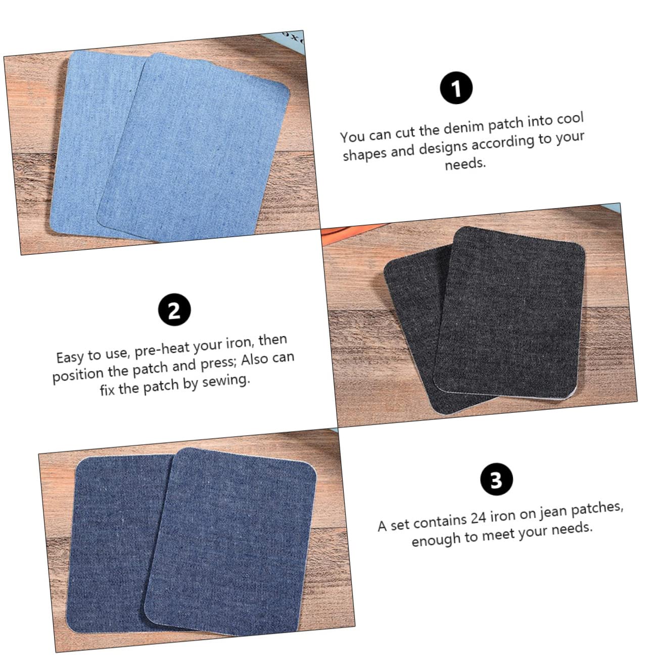 Operitacx 72pezzi Pz Patches Termoadesivi Per Riparazione Abbigliamento Toppe Adesive Per Jeans e Tessuti Kit Decorazione Per Capi Abbigliamento Varie Colorazioni Scuro