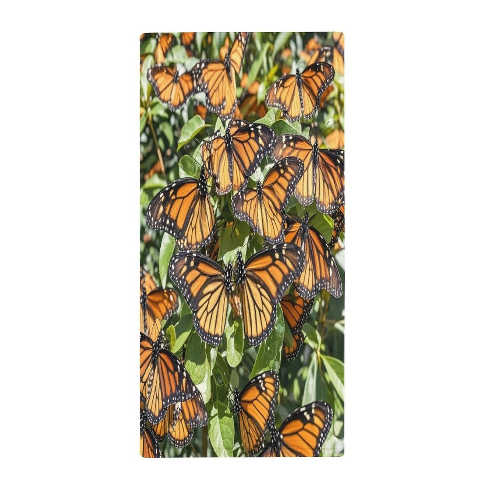 FekiLoot Heaps of Orange Monarch Butterflies Bath Towel Super Soft Highly Absorbent Bath Towel Fashion Quick Drying Bathroom Towel Soft Large Fingertip Towels for Bathroom Gym Travel Camp Pool