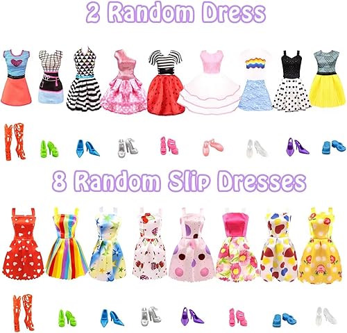 Miniatura 4 de 75 piezas de ropa de muñeca y accesorios kit de diseño de moda para muñecas de 115 pulgadas incluye 2 vestidos de boda 1 vestido de moda 2 vestidos