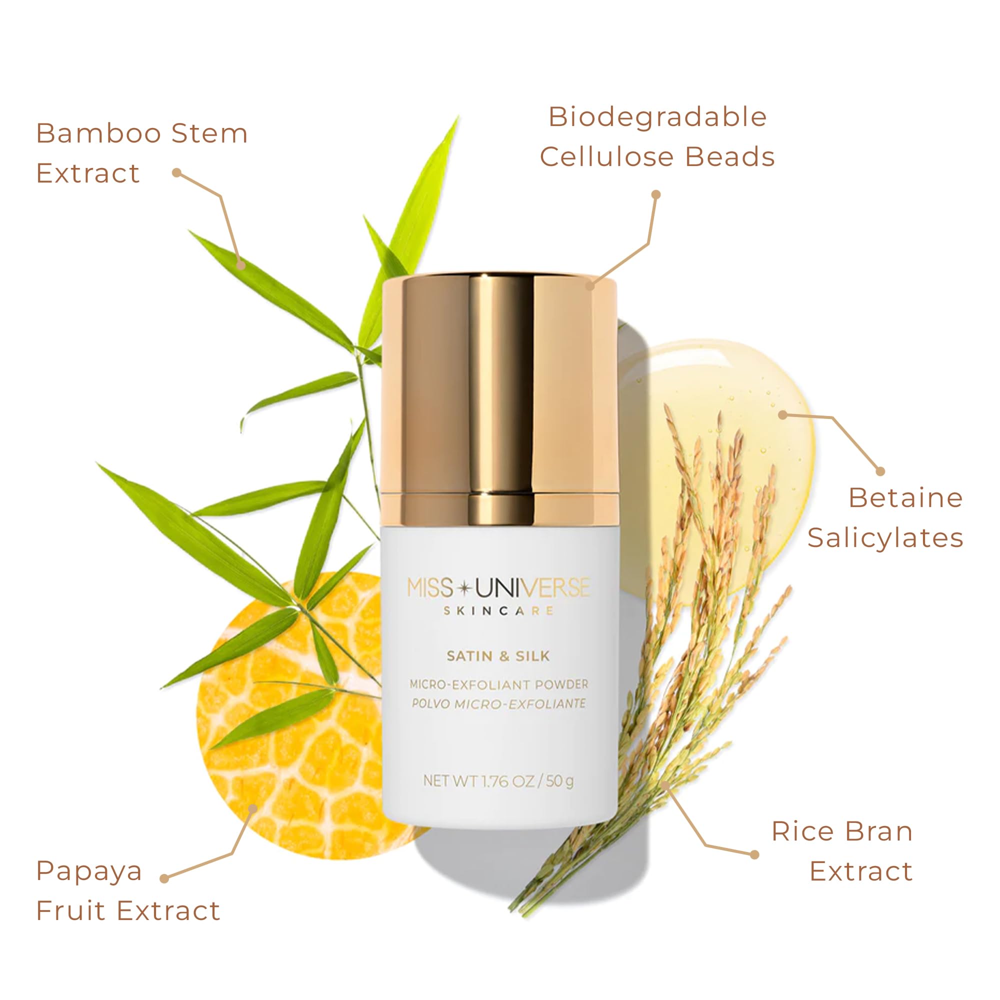 Satin and Silk Exfoliating Cleanser 1.76 oz, Hydrating Facial Cleanser for Women and MenFacial Skin Care Product with Bamboo Beads, Exfoliating Face Wash for Women and Men