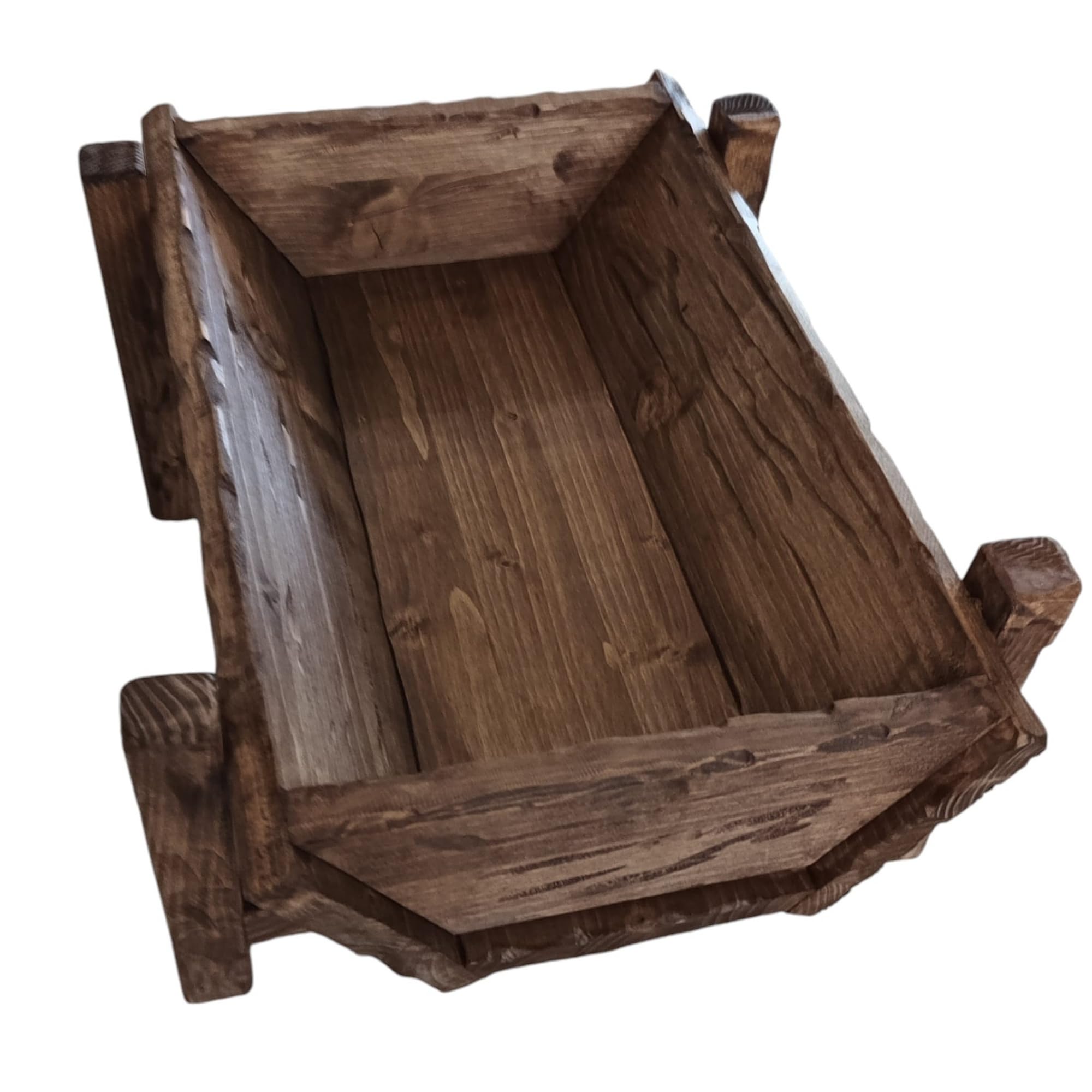 OVUNQUE PROTEGGIMI Wiege aus Holz für Jesuskind – Futterstation aus Holz für Krippe – handgefertigt, verschiedene Größen erhältlich – Made in Italy (16 x 10 cm)