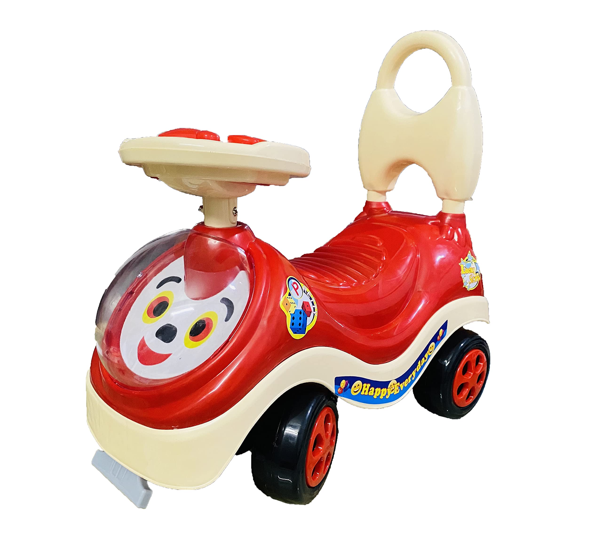 Dillard's Kids Magic Car/Swing Car Ride On Push Rider with Music for Girls & Boys 1 to 3 Year Kids (RED)