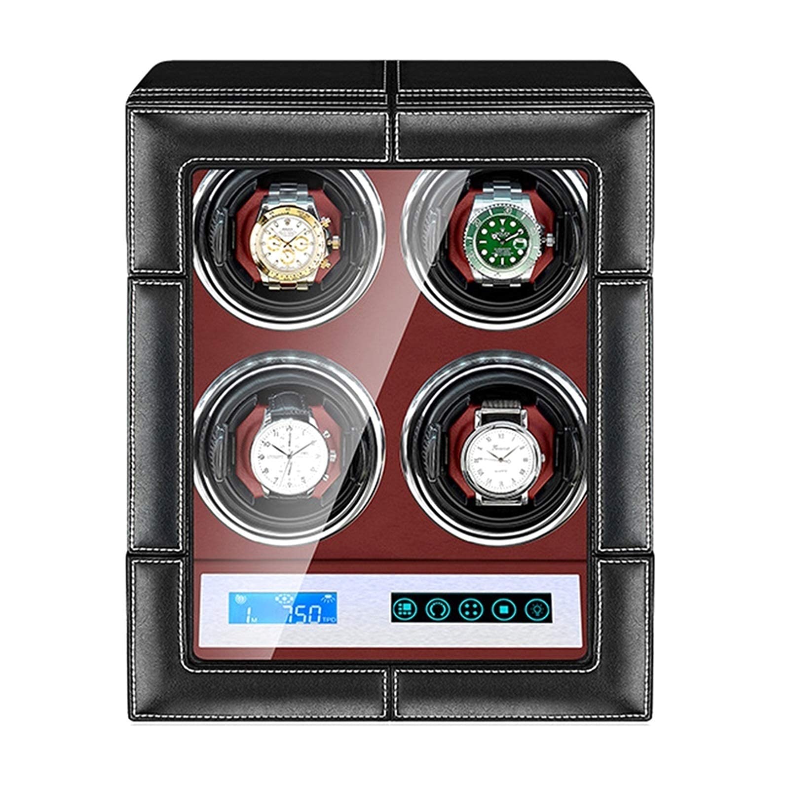 NZPOST Watches and Jewelry Automatic Watch Winder LCD Touch Screen Control Adjustable Watch Pillows Built-in Illumination Quiet