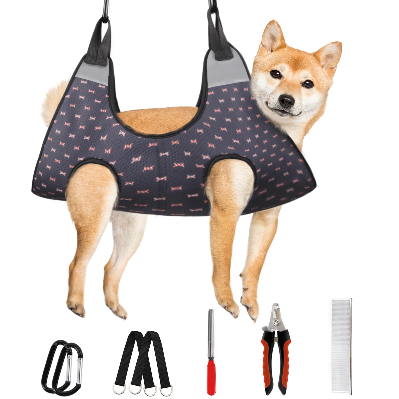 Supet Dog Grooming Hammock Harness for Dogs Cats, Relaxation Pet Nail Clipper Hammock, Restraint Dog & Large Animal Leashes Sling for Groomingk for