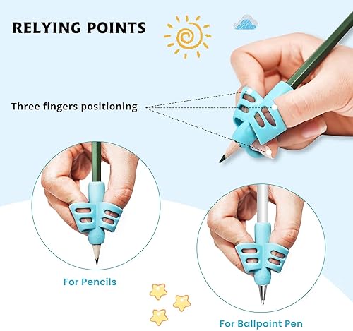 Miniatura 6 de 20 unidades de empuñaduras para lápices de escritura a mano para niños, herramientas de corrección de postura para niños pequeños, suministros de