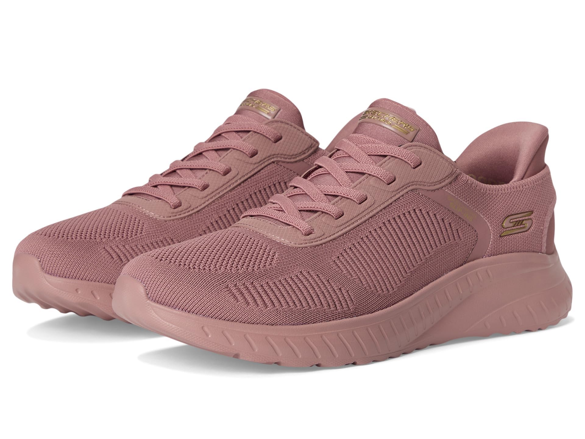 Skechers Donna Bobs Squad Chaos Current Muse Slip-In ALLENATRICE, Rose Textile, 36.5 EU
